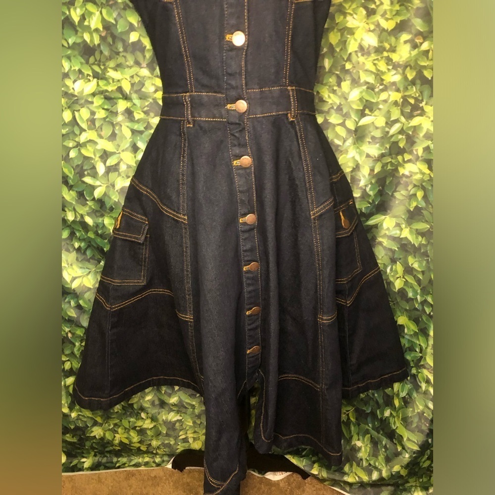 Denim Sleeveless Dress - Picture 14 of 16